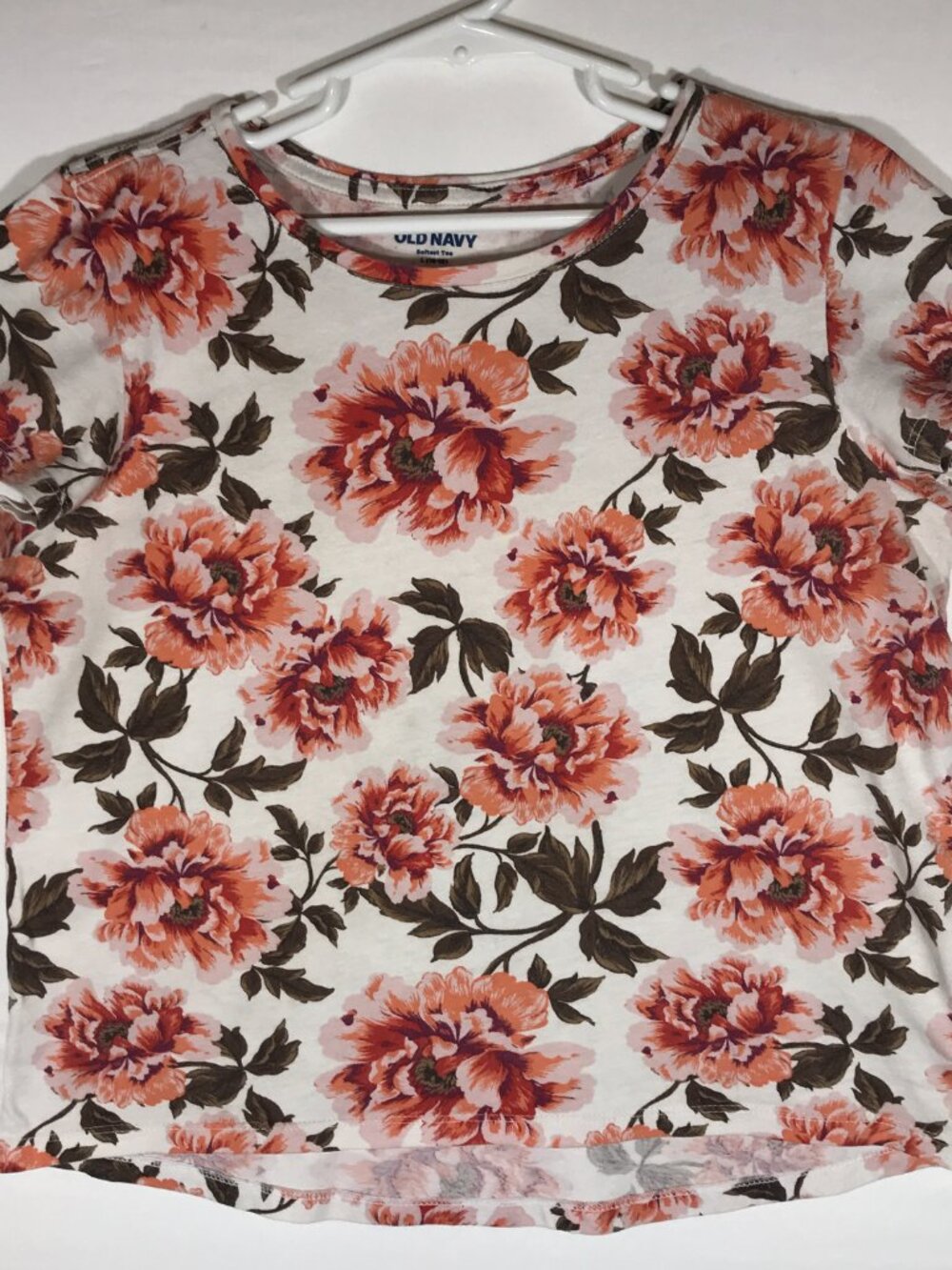 Old Navy Softest Tee Girl's Large 10-12 Multicolor Floral Short Sleeve T-Shirt